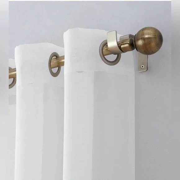 No. 918 Emily Voile Sheer Grommet panel. Set of 2. 59x108 white - Picture 2 of 7